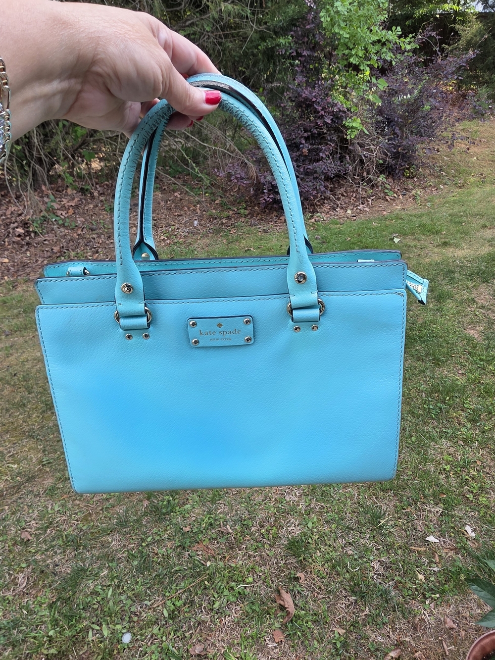 kate spade Turquoise Leather Satchel